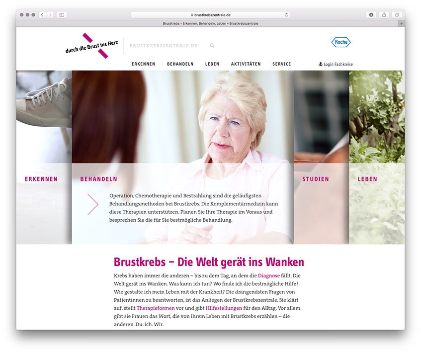 Pharma klärt über Brustkrebs auf – eine Website im Test